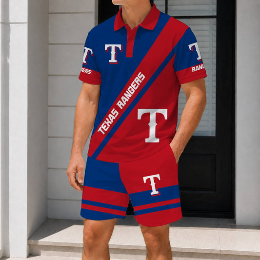 LIMITED EDITION - NEW CUSTOMIZED MLB08 TRS TEXAS RANGERS POLO & SHORT PANTS SET