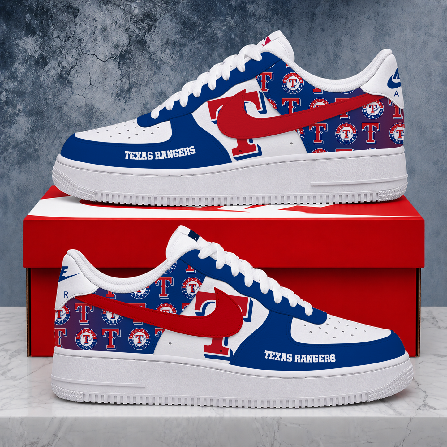 LIMITED EDITION - NEW CUSTOMIZED MLB08 TRS TEXAS RANGERS AF1 SHOES