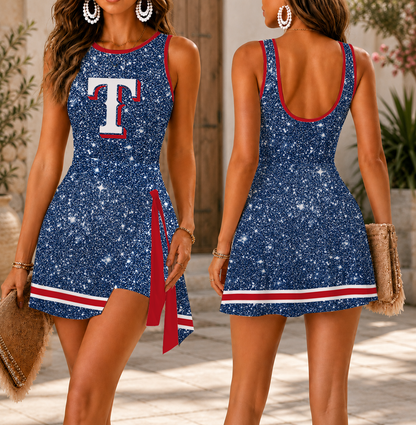 LIMITED EDITION - NEW CUSTOMIZED MLB08 TRS TEXAS RANGERS WOMEN'S SUMMER SKORT DRESS
