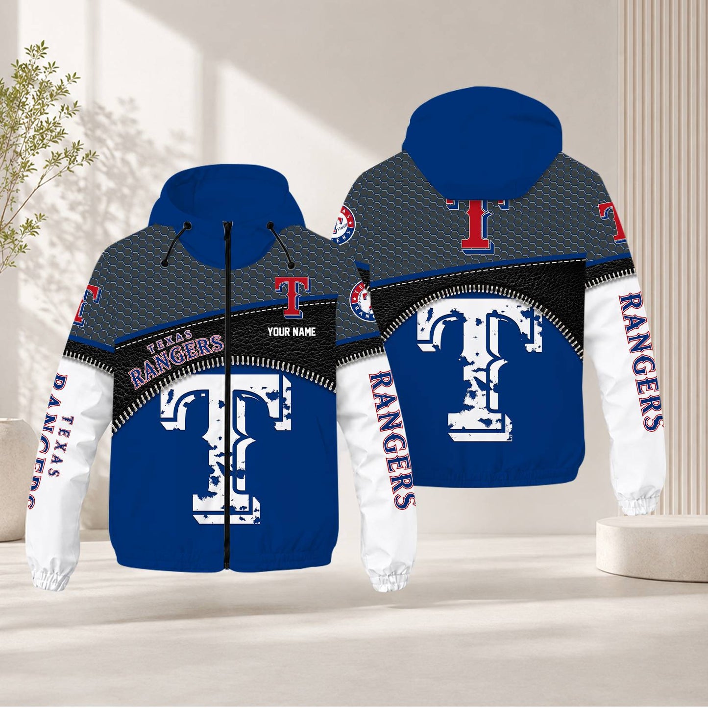 LIMITED EDITION - NEW CUSTOMIZED MLB08 TRS TEXAS RANGERS WINDBREAKER JACKET