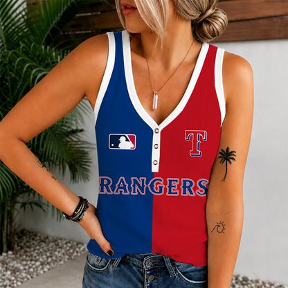 [FLASH SALE] NEW CUSTOMIZED MLB08 TRS TEXAS RANGERS WOMEN'S V-NECK TANK TOP