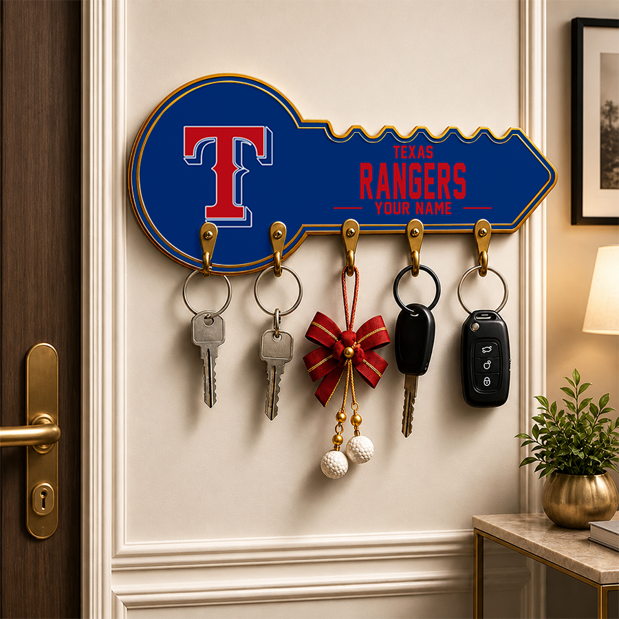 [FLASH SALE] NEW CUSTOMIZED MLB08 TRS TEXAS RANGERS WALL KEY HOLDER FOR HOME