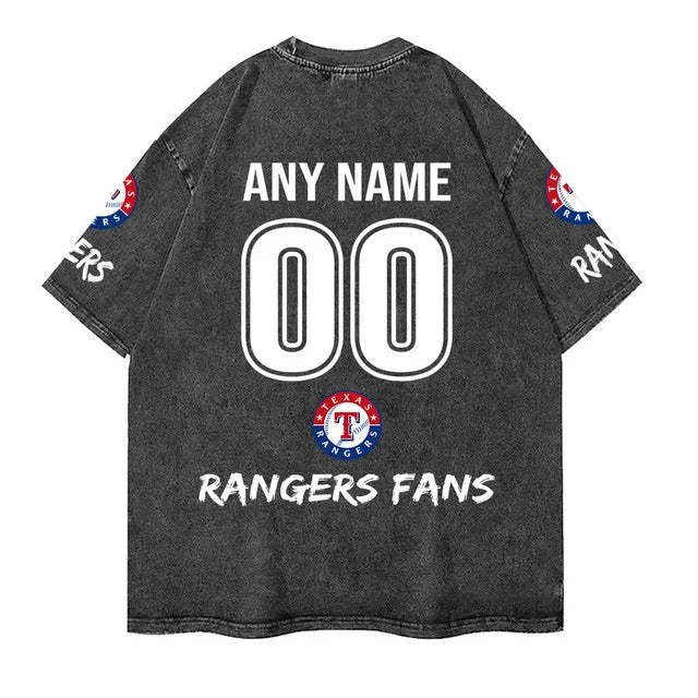 [FLASH SALE] NEW CUSTOMIZED MLB08 TRS TEXAS RANGERS MULTICOLOR WASHED TEE