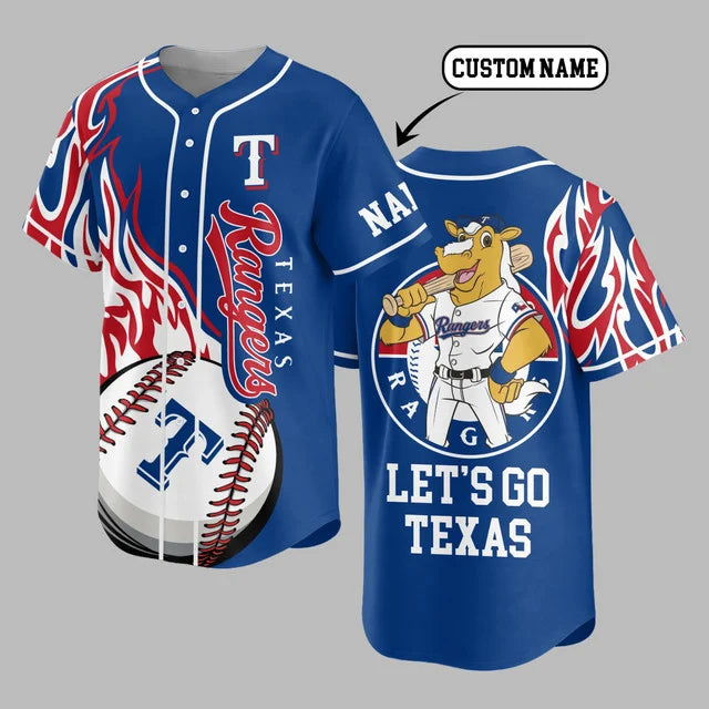 [FLASH SALE] NEW CUSTOMIZED MLB08 TRS TEXAS RANGERS BASEBALL JERSEY