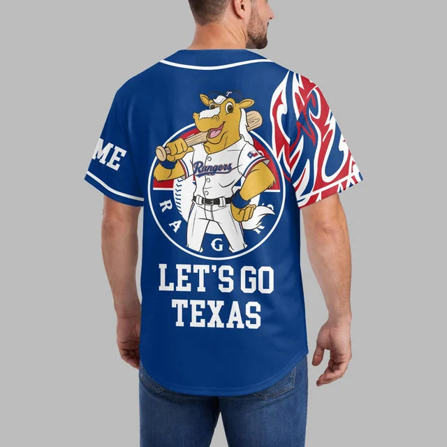 [FLASH SALE] NEW CUSTOMIZED MLB08 TRS TEXAS RANGERS BASEBALL JERSEY