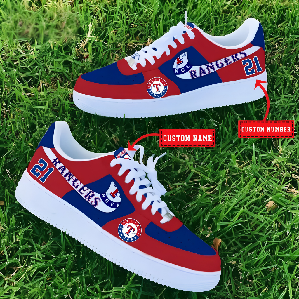 [FLASH SALE] NEW CUSTOMIZED MLB08 TRS TEXAS RANGERS AF1 SHOES