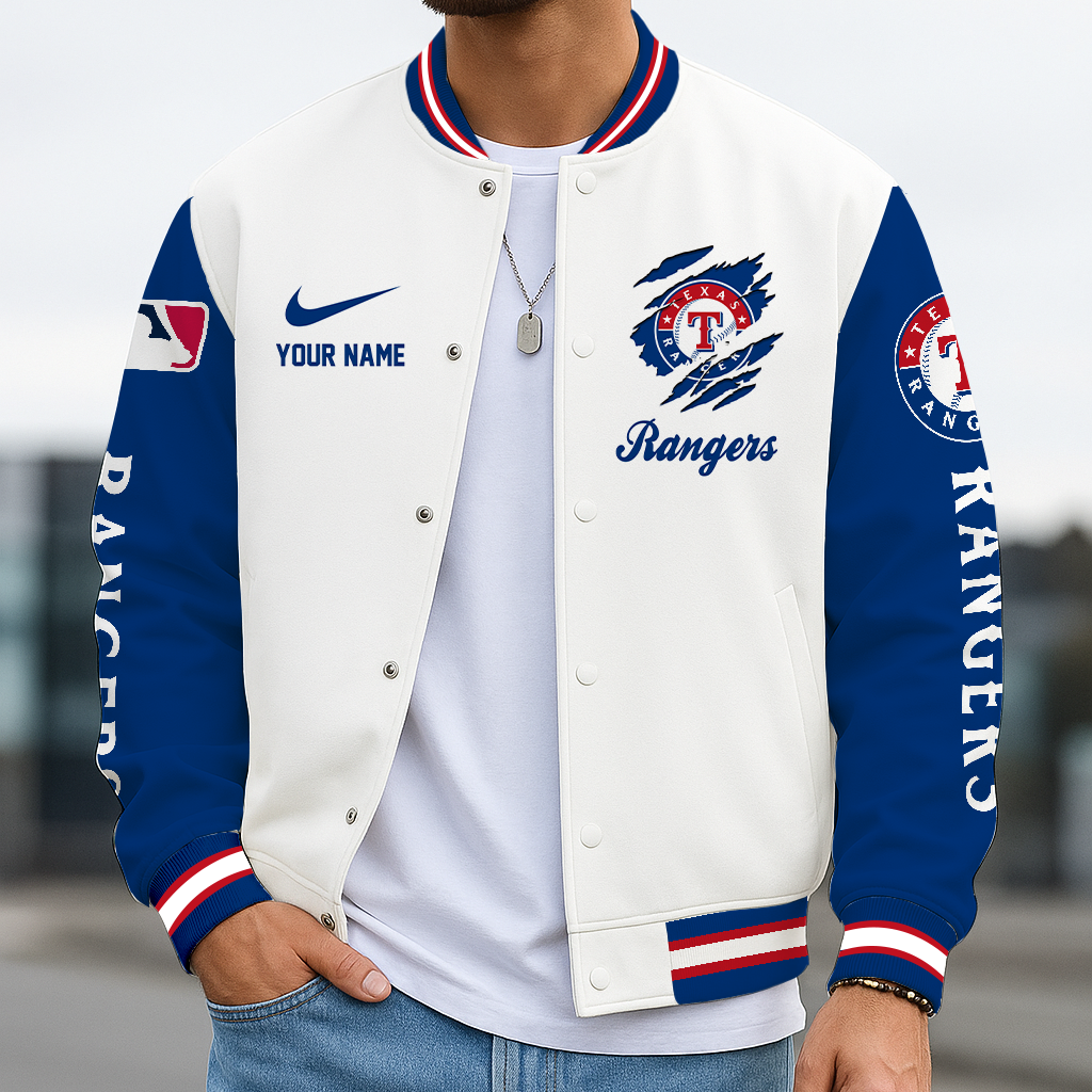 LIMITED EDITION - NEW CUSTOMIZED MLB08 TRS TEXAS RANGERS BASEBALL JACKET, SATIN VARSITY JACKET