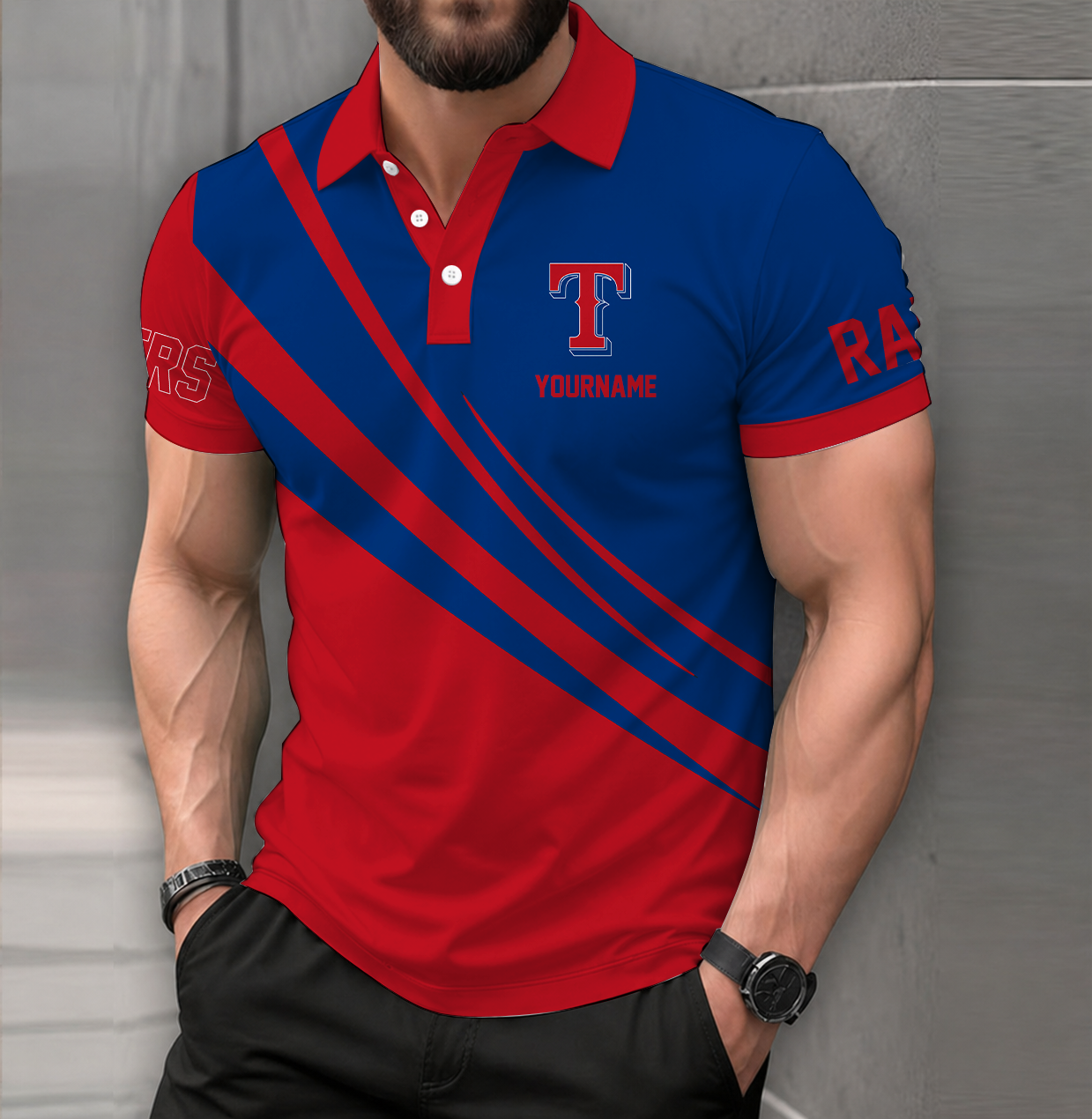 LIMITED EDITION - NEW CUSTOMIZED MLB08 TRS TEXAS RANGERS POLO SHIRT