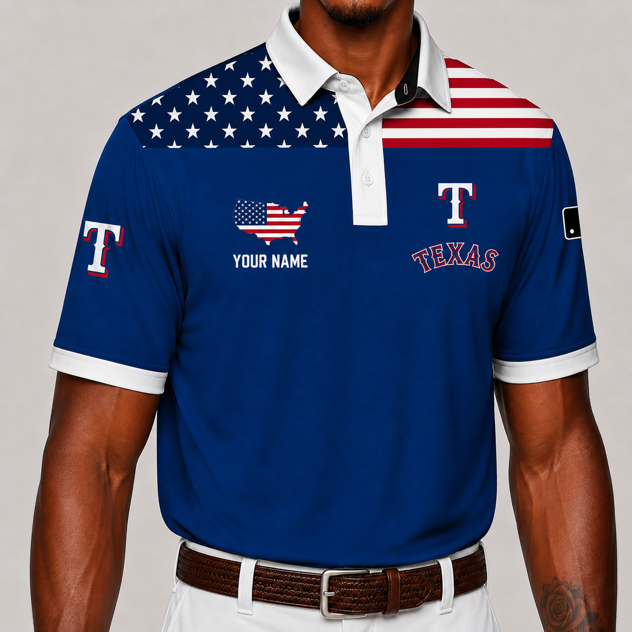 LIMITED EDITION - NEW CUSTOMIZED MLB08 TRS TEXAS RANGERS POLO SHIRT, ZIP POLO SHIRT & T-SHIRTS