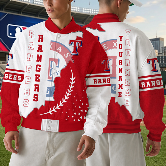 LIMITED EDITION - NEW CUSTOMIZED MLB08 TRS TEXAS RANGERS SATIN VARSITY & BASEBALL JACKET