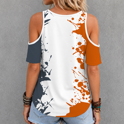 [FAN FAVORITE] NEW CUSTOMIZED NCAA MAM08 TXL TEXAS LONGHORNS CRISS CROSS V-NECK TOP