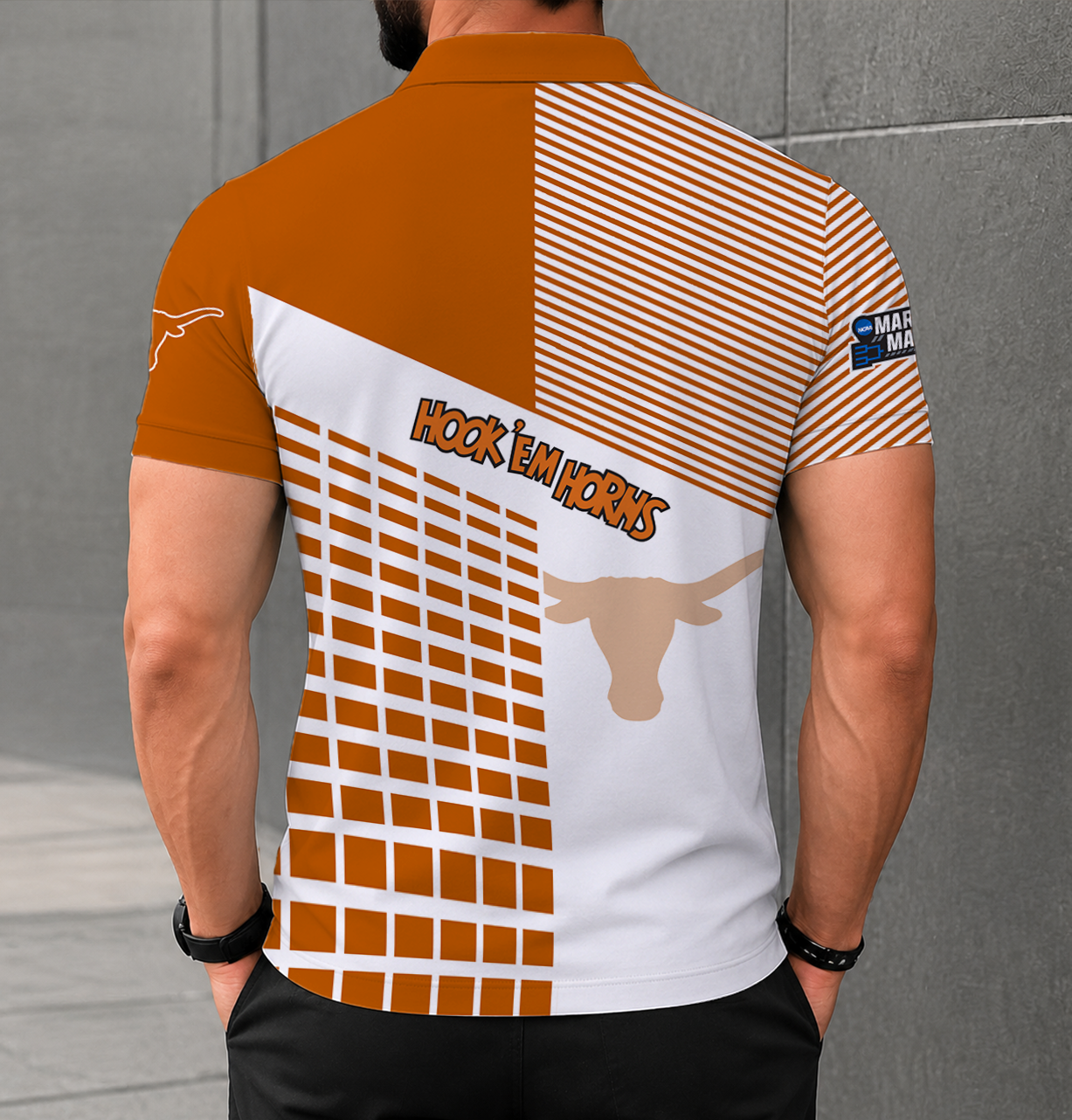 VIRAL EDITION - NEW CUSTOMIZED NCAA MAM08 TXL TEXAS LONGHORNS POLO SHIRT