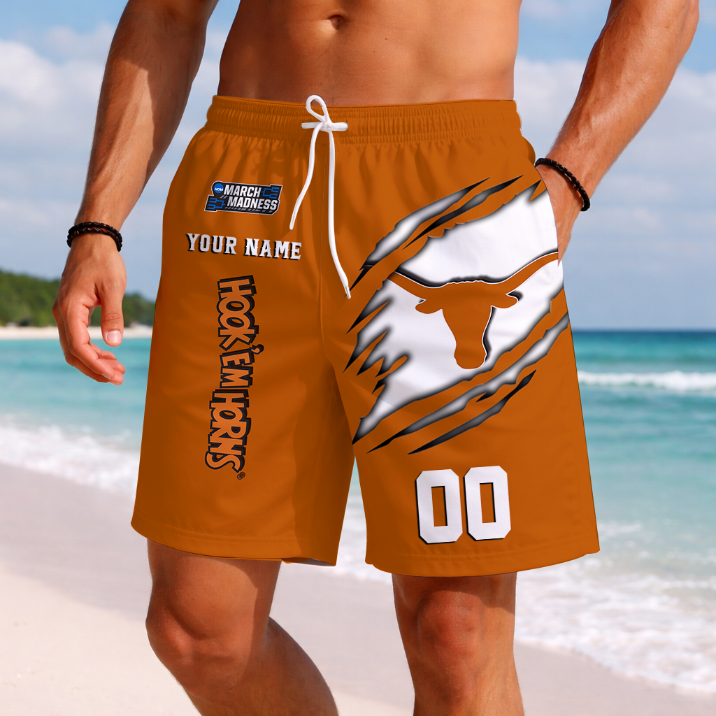 LIMITED EDITION - NEW CUSTOMIZED NCAA MAM08 TXL TEXAS LONGHORNS SHORT PANTS