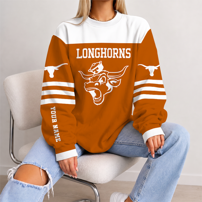 [FAN FAVORITE] NEW CUSTOMIZED NCAA MAM08 TXL TEXAS LONGHORNS STRAPPY UNISEX SWEATSHIRT