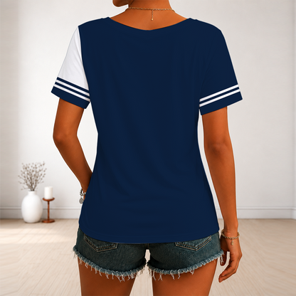 LIMITED EDITION - NEW CUSTOMIZED NBA08 DNU DENVER NUGGETS V-NECK FEMALE SHIRT