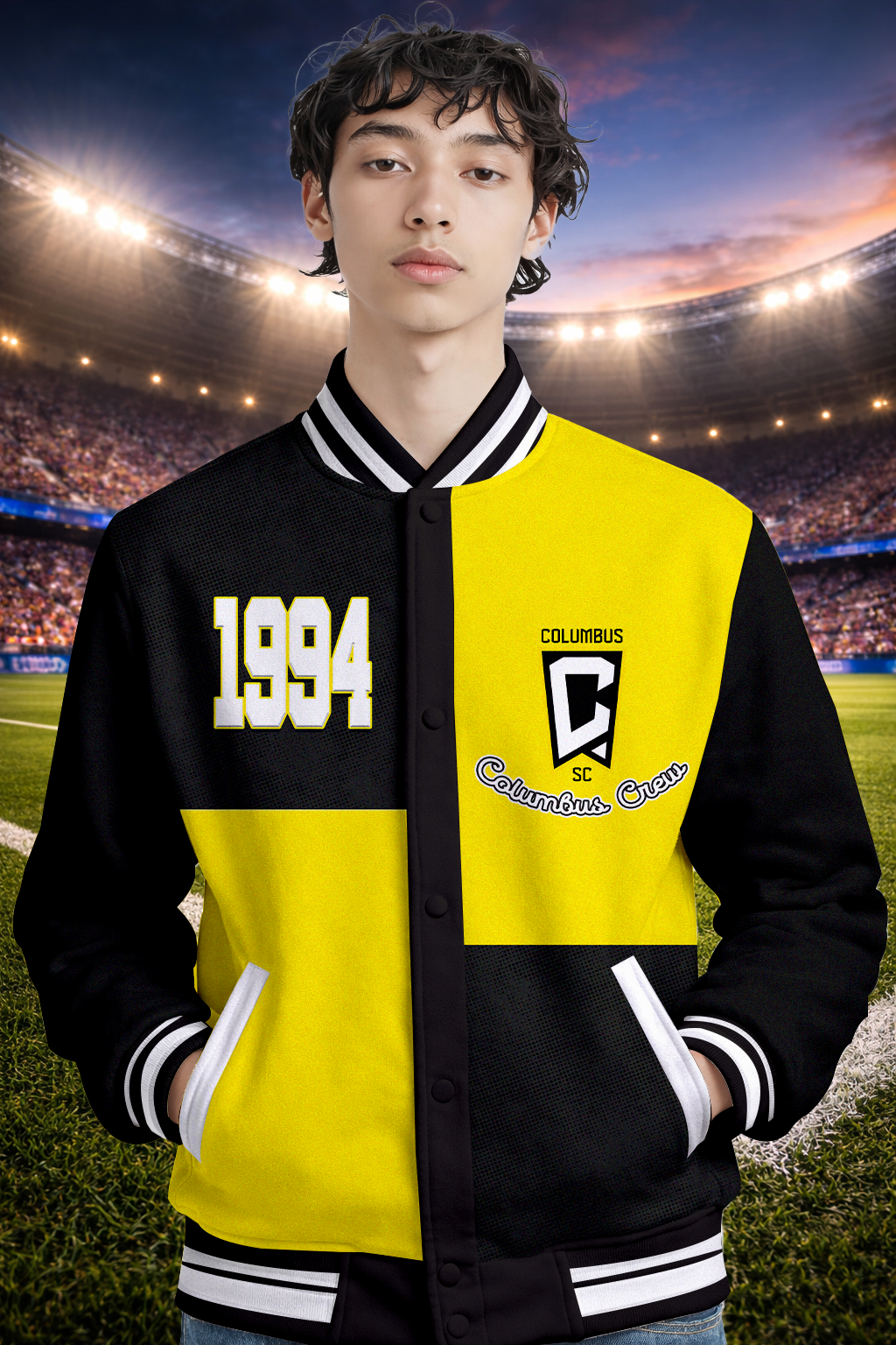 LIMITED EDITION - NEW CUSTOMIZED MLS08 CLC CLB CREW SATIN VARSITY & BASEBALL JACKET