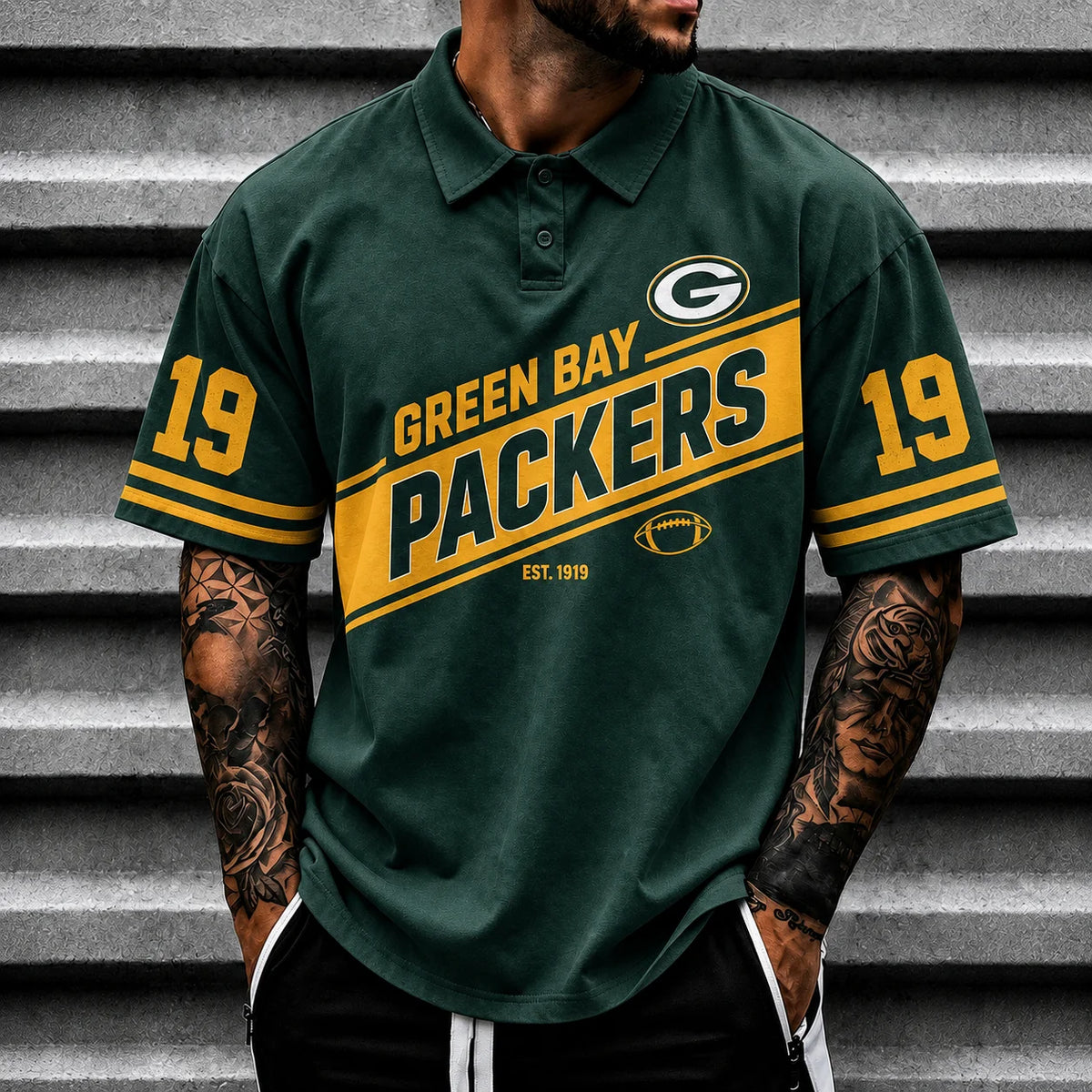[SPECIAL OFFER] NEW CUSTOMIZED NFL08 GBP GREEN BAY PACKERS POLO SHIRT