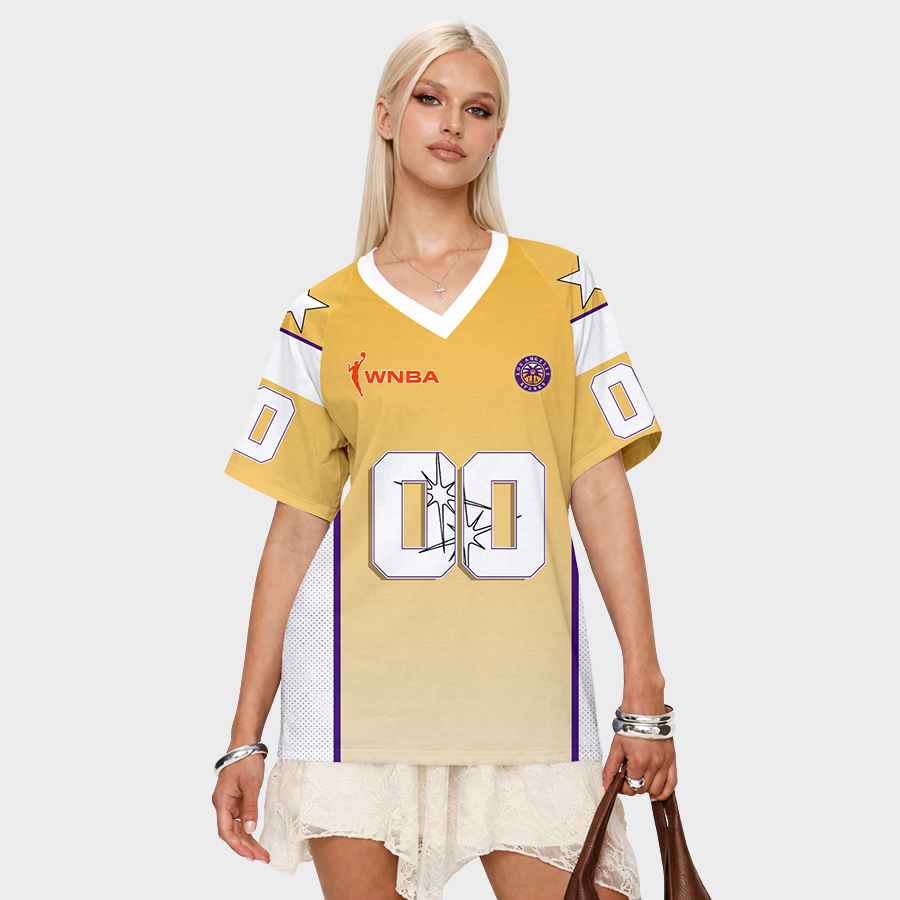 LIMITED EDITION - NEW CUSTOMIZED WNBA08 LAS LA SPARKS V-NECK BASKETBALL JERSEY