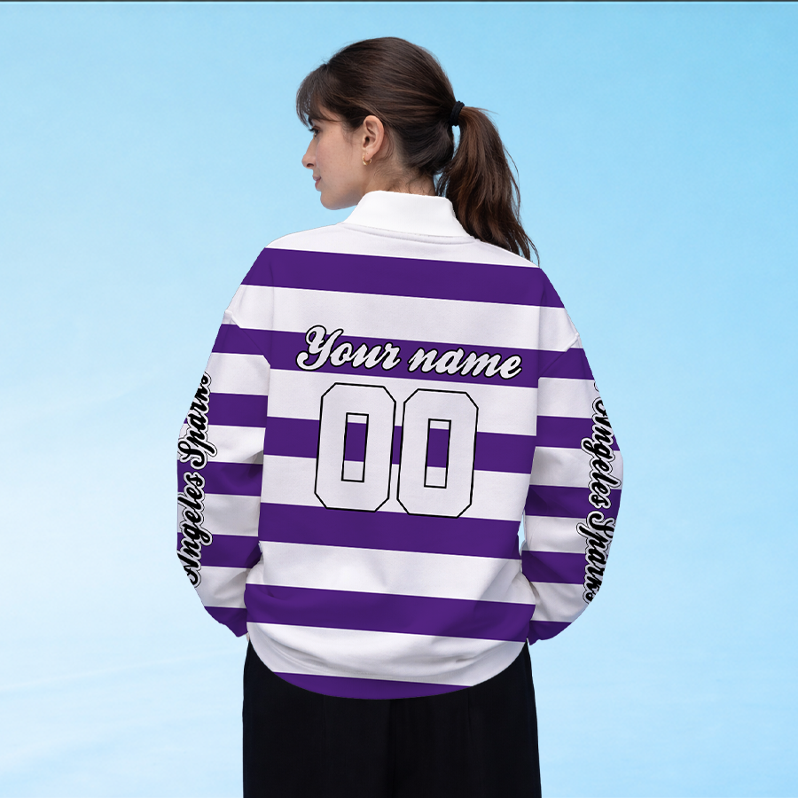 LIMITED EDITION - NEW CUSTOMIZED WNBA08 LAS LA SPARKS LONG SLEEVE POLO