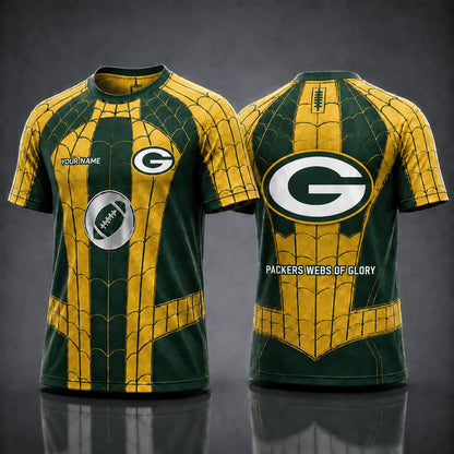 [SPECIAL OFFER] NEW CUSTOMIZED NFL08 GBP GREEN BAY PACKERS x SPIDER T-SHIRT, HOODIE & ZIP HOODIE