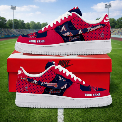 LIMITED EDITION - NEW CUSTOMIZED MLB09 ABS ATLANTA BRAVES AF1 SNEAKERS