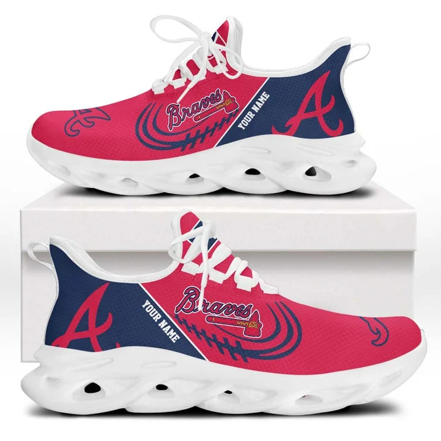 LIMITED EDITION - NEW CUSTOMIZED MLB09 ABS ATLANTA BRAVES PREMIUM CLUNKY SNEAKERS