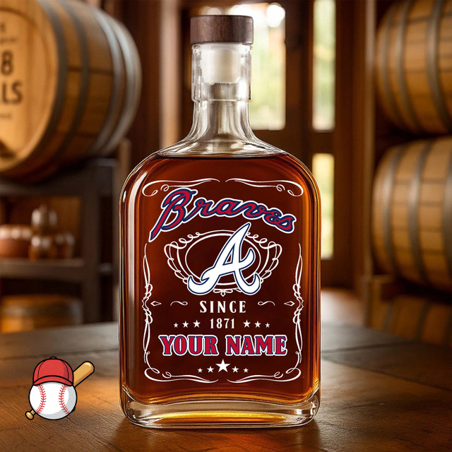 LIMITED EDITION - NEW CUSTOMIZED MLB09 ABS ATLANTA BRAVES LUXURY WHISKEY BOTTLE 450ML