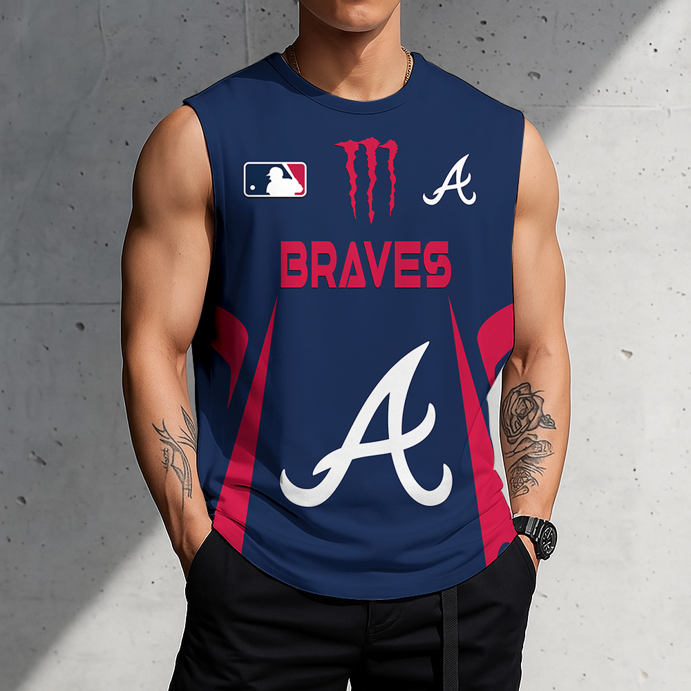 LIMITED EDITION - NEW CUSTOMIZED MLB09 ABS ATLANTA BRAVES MEN'S GYM SHIRT