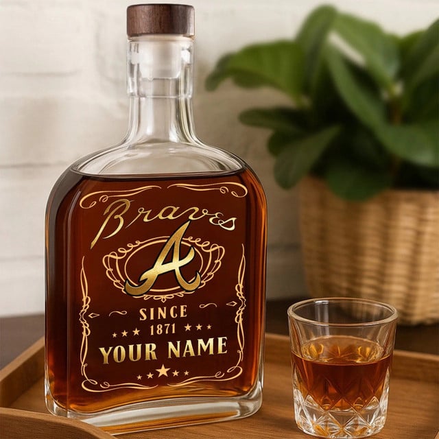 LIMITED EDITION - NEW CUSTOMIZED MLB09 ABS ATLANTA BRAVES LUXURY WHISKEY BOTTLE 450ML