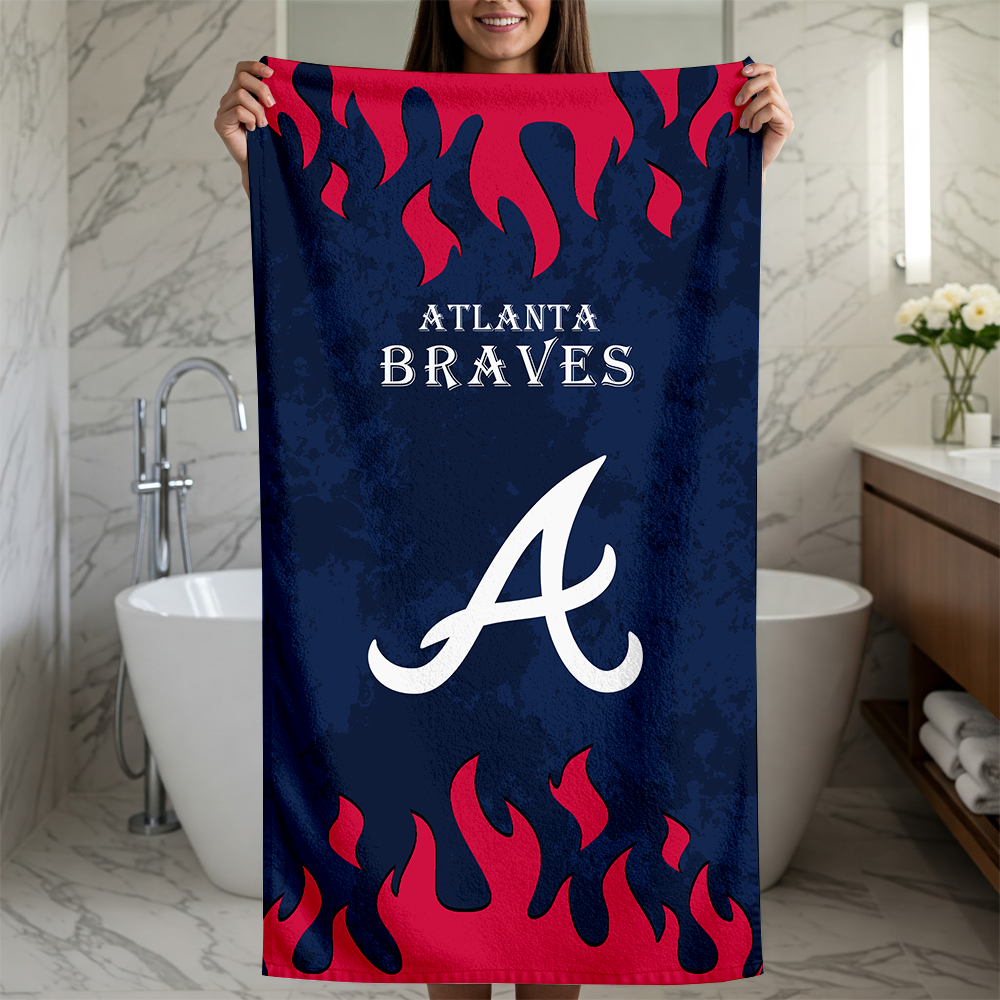 LIMITED EDITION - NEW CUSTOMIZED MLB09 ABS ATLANTA BRAVES BEACH TOWEL FOR FAN
