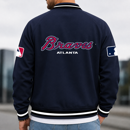 [FLASH SALE] NEW CUSTOMIZED MLB09 ABS ATLANTA BRAVES MULTICOLOR MEN'S CASUAL JACKET