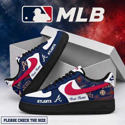 LIMITED EDITION - NEW CUSTOMIZED MLB09 ABS ATLANTA BRAVES AF1 SHOES