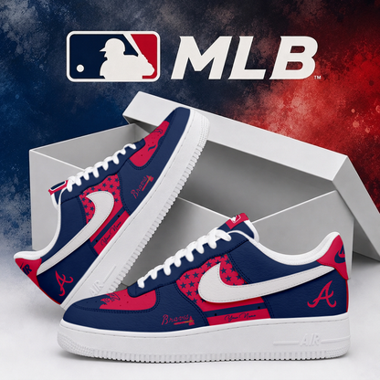 LIMITED EDITION - NEW CUSTOMIZED MLB09 ABS ATLANTA BRAVES AF1 SHOES