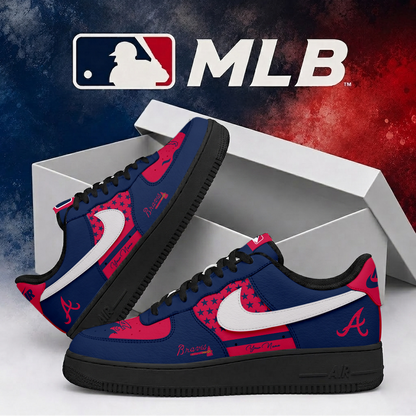 LIMITED EDITION - NEW CUSTOMIZED MLB09 ABS ATLANTA BRAVES AF1 SHOES