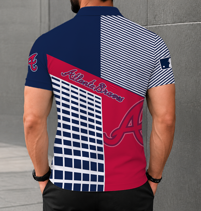 LIMITED EDITION - NEW CUSTOMIZED MLB09 ABS ATLANTA BRAVES POLO SHIRT