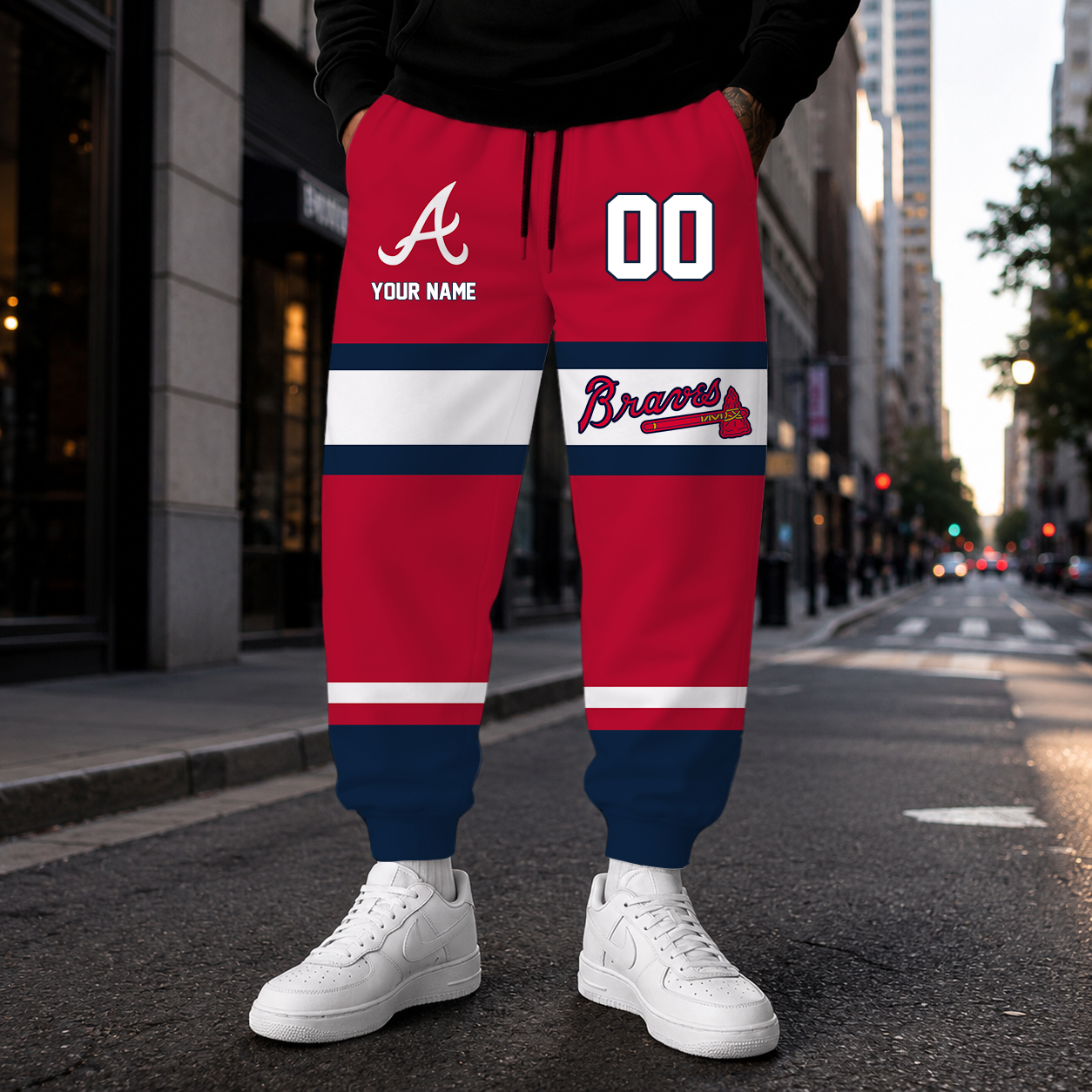 VIRAL EDITION - NEW CUSTOMIZED MLB09 ABS ATLANTA BRAVES SWEATPANTS