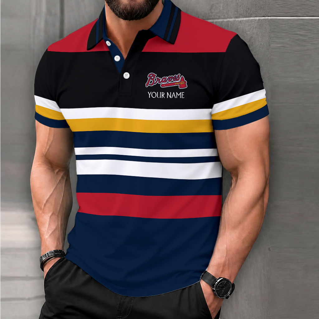 LIMITED EDITION - NEW CUSTOMIZED MLB09 ABS ATLANTA BRAVES POLO SHIRT, ZIP POLO SHIRT & T-SHIRTS