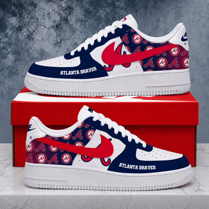 LIMITED EDITION - NEW CUSTOMIZED MLB09 ABS ATLANTA BRAVES AF1 SHOES