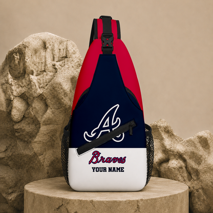 LIMITED EDITION - NEW CUSTOMIZED MLB09 ABS ATLANTA BRAVES SLING BAG