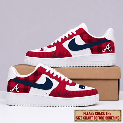 LIMITED EDITION - NEW CUSTOMIZED MLB09 ABS ATLANTA BRAVES AF1 SHOES