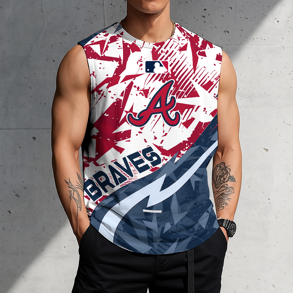 LIMITED EDITION - NEW CUSTOMIZED MLB09 ABS ATLANTA BRAVES TANKTOP & GYM SHIRT