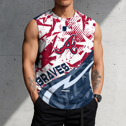 LIMITED EDITION - NEW CUSTOMIZED MLB09 ABS ATLANTA BRAVES TANKTOP & GYM SHIRT