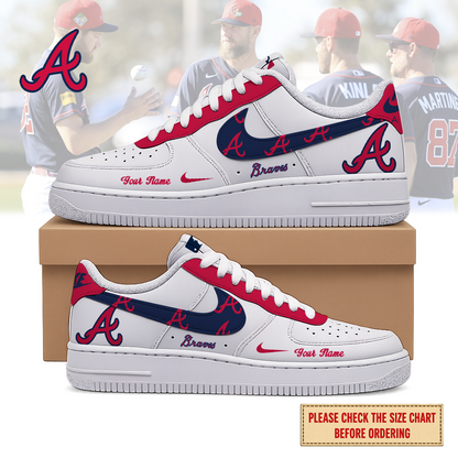 LIMITED EDITION - NEW CUSTOMIZED MLB09 ABS ATLANTA BRAVES AF1 SHOES