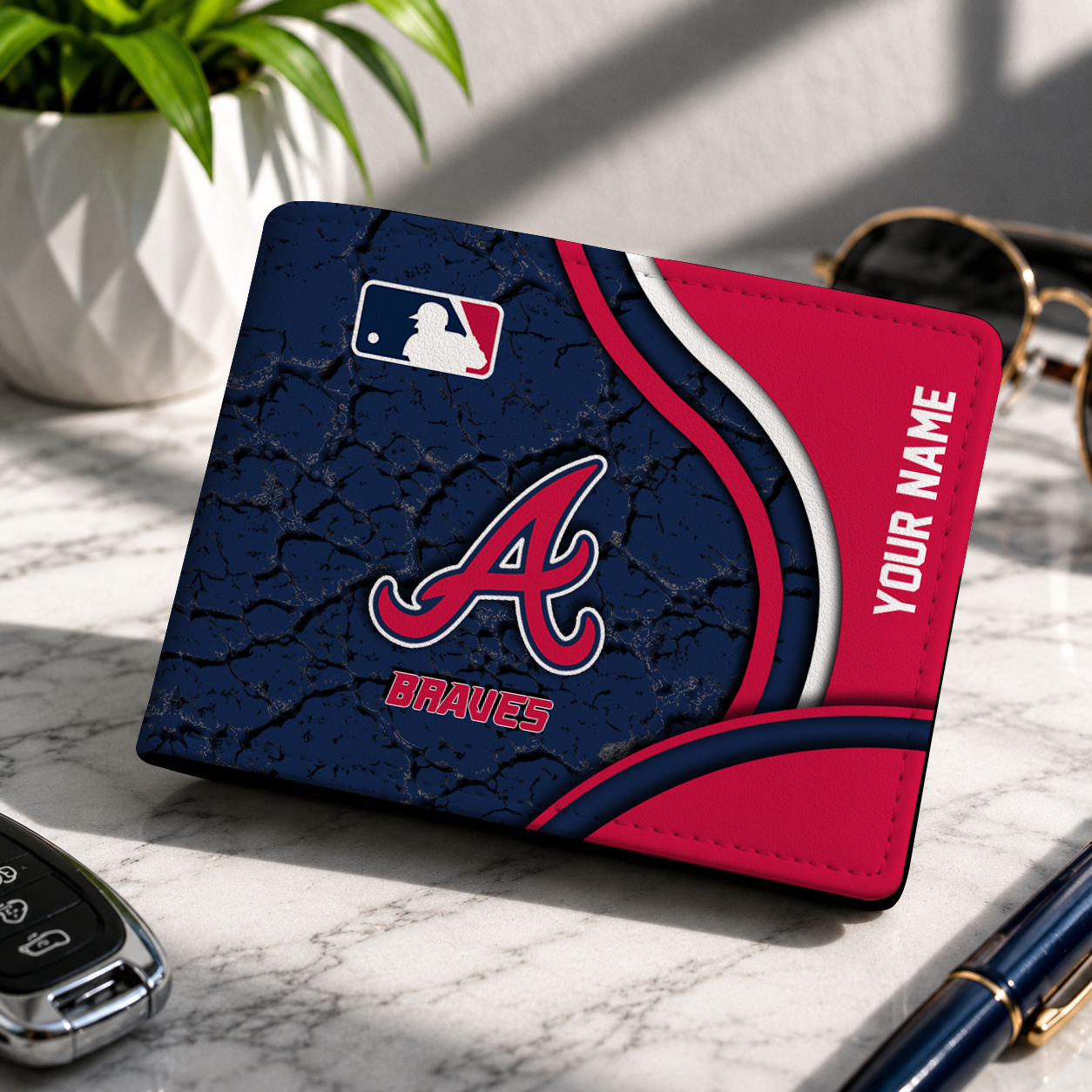 LIMITED EDITION - NEW CUSTOMIZED MLB09 ABS ATLANTA BRAVES LEATHER WALLET