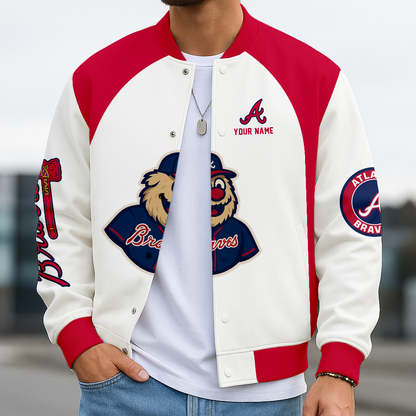 LIMITED EDITION - NEW CUSTOMIZED MLB09 ABS ATLANTA BRAVES BASEBALL JACKET, SATIN VARSITY JACKET