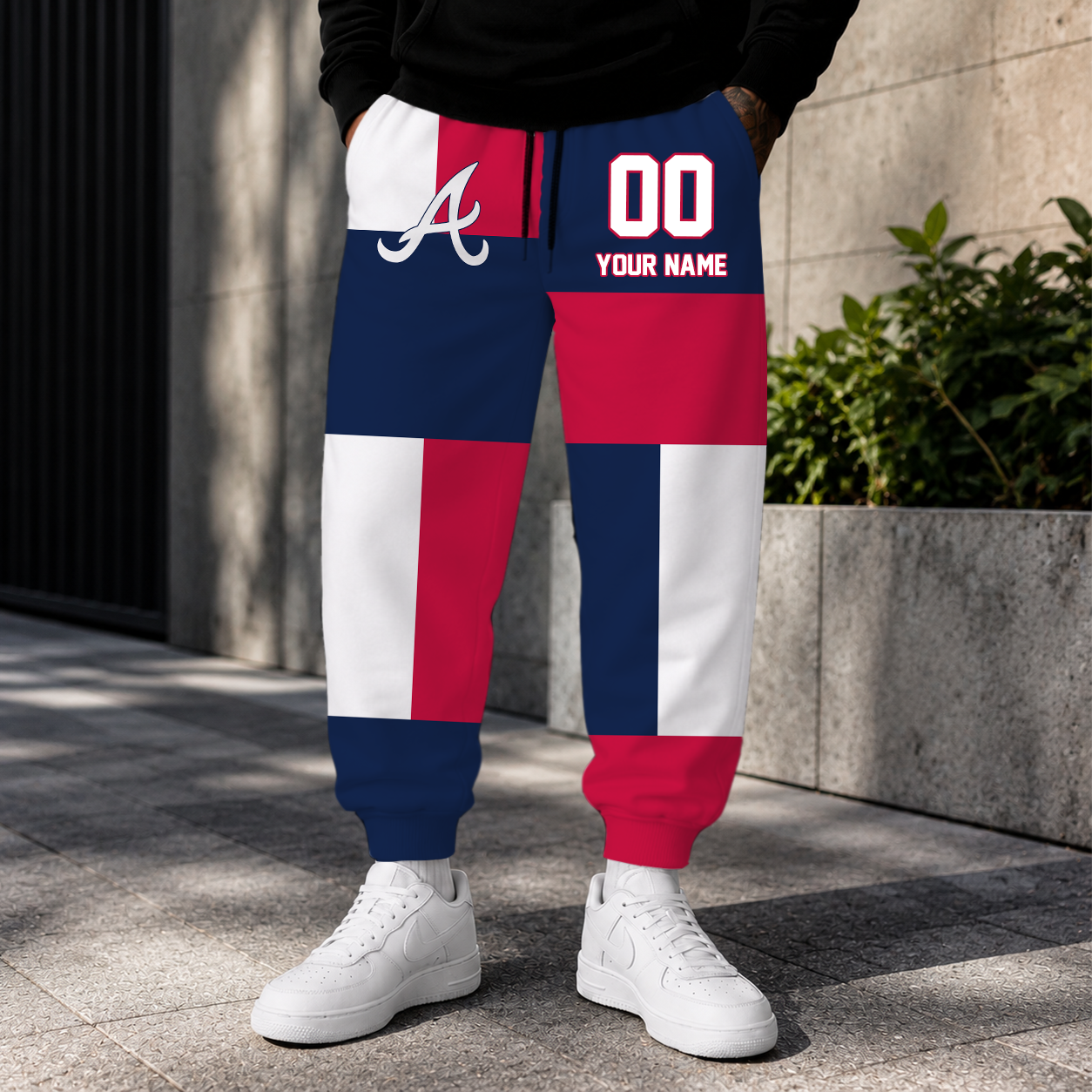 ELITE EDITION - NEW CUSTOMIZED MLB09 ABS ATLANTA BRAVES SWEATPANTS
