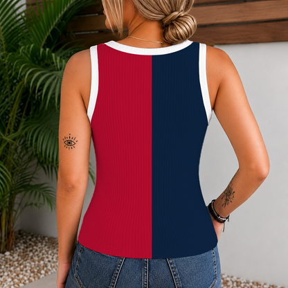[FLASH SALE] NEW CUSTOMIZED MLB09 ABS ATLANTA BRAVES WOMEN'S V-NECK TANK TOP