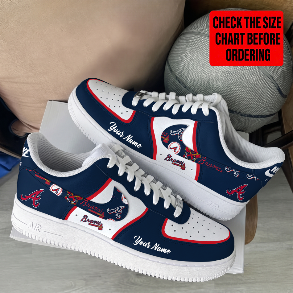 LIMITED EDITION - NEW CUSTOMIZED MLB09 ABS ATLANTA BRAVES AF1 SHOES