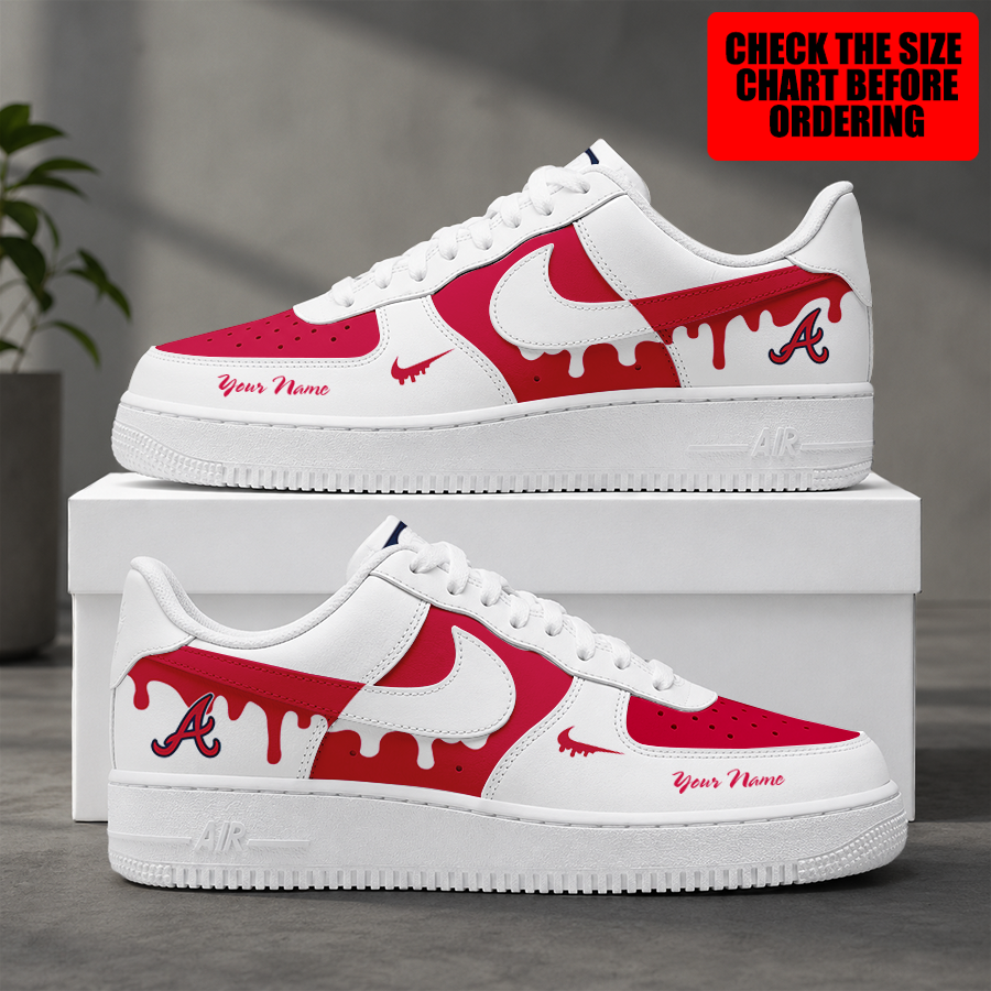 [FLASH SALE] NEW CUSTOMIZED MLB09 ABS ATLANTA BRAVES AF1 SHOES