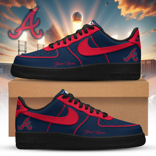 LIMITED EDITION - NEW CUSTOMIZED MLB09 ABS ATLANTA BRAVES AF1 SNEAKERS
